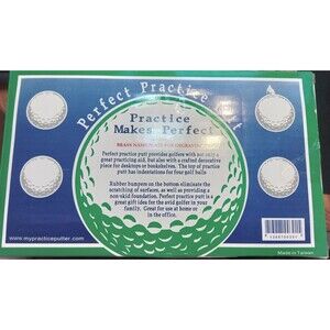 Perfect Practice Putt Desktop Golf Display with Brass Name Plate – New in Box